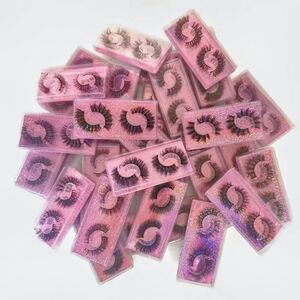 Glamorous Pink Glitter Eyelash 2 Pair, 2 Sets (Size B1 & B2)
